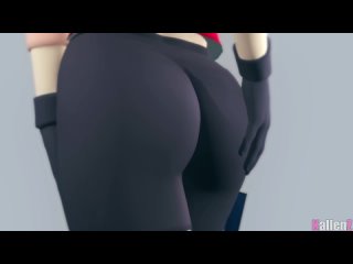 round female buns in leggings super ass