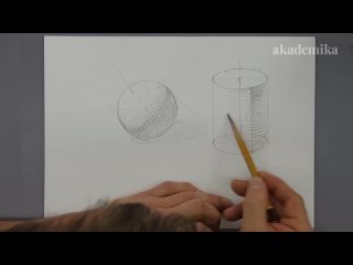 how to hatch with a pencil. spherical surfaces.